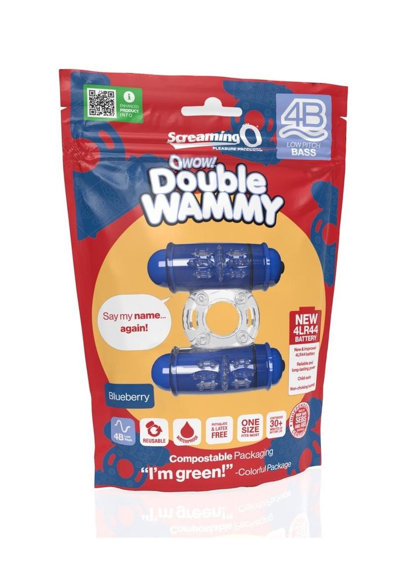 Load image into Gallery viewer, 4b Double Wammy Silicone Rechargeable Dual Vibrating Couples Cock Ring - Blue/Blueberry
