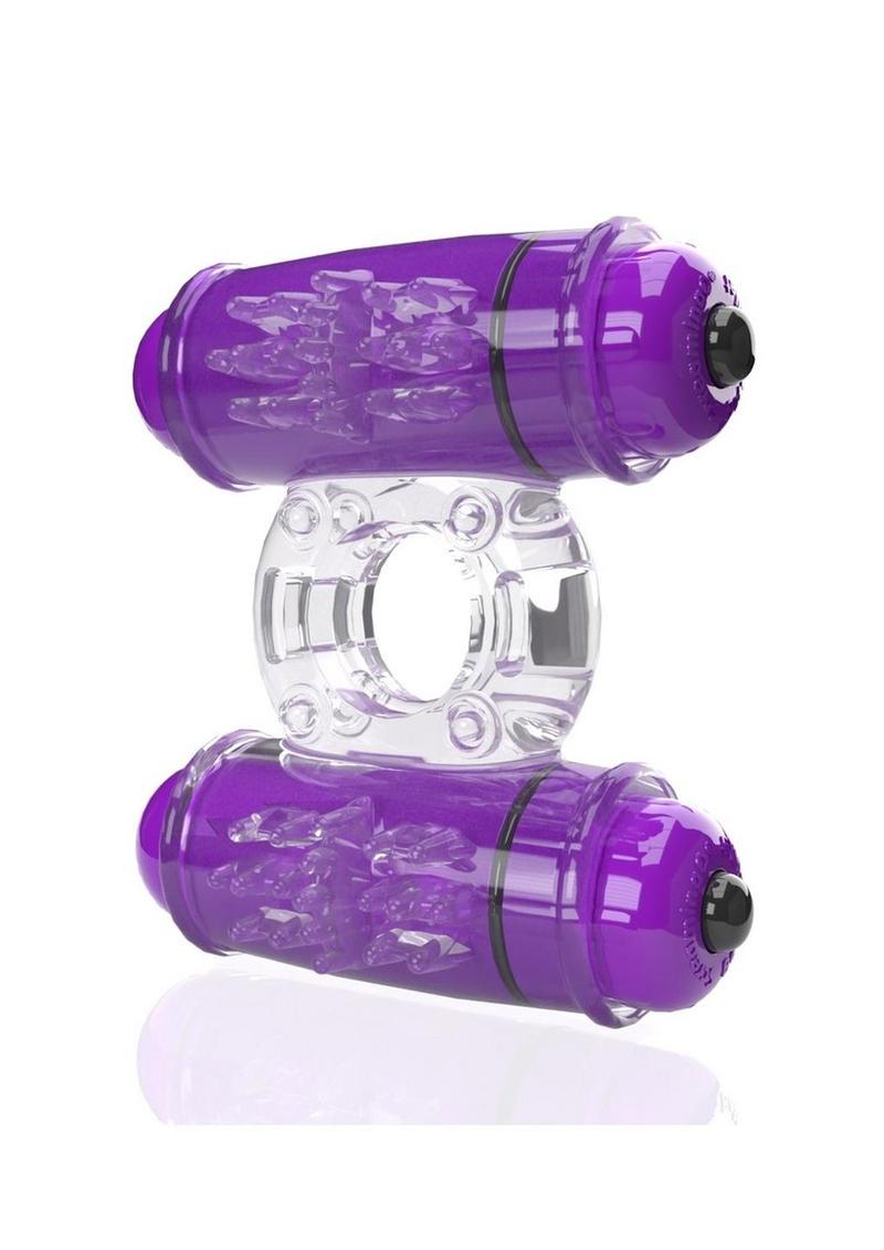 Load image into Gallery viewer, 4b Double Wammy Silicone Rechargeable Dual Vibrating Couples Cock Ring
