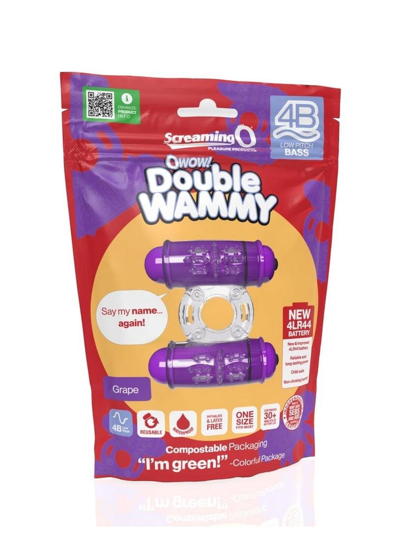 Load image into Gallery viewer, 4b Double Wammy Silicone Rechargeable Dual Vibrating Couples Cock Ring - Grape
