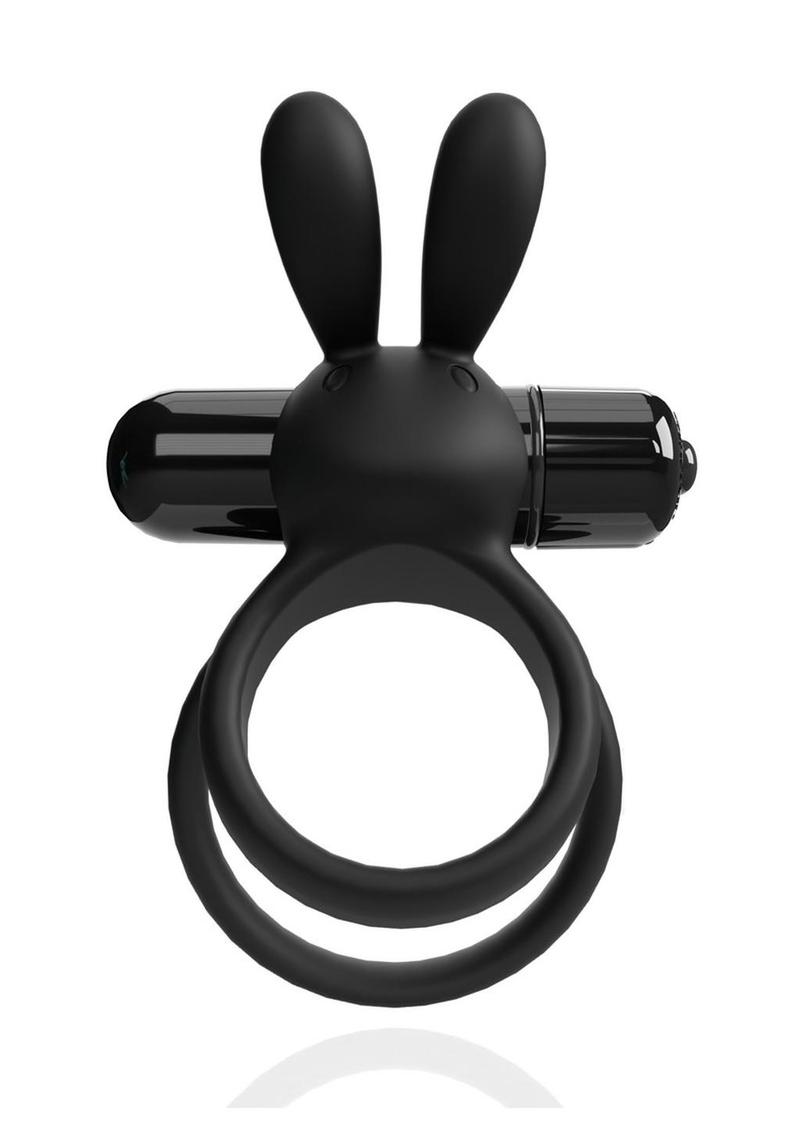 Load image into Gallery viewer, 4b Ohare XL Rechargeable Silicone Rabbit Vibrating Cock Ring - Black - XLarge
