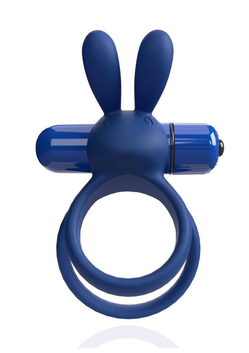 Load image into Gallery viewer, 4b Ohare XL Rechargeable Silicone Rabbit Vibrating Cock Ring - Blue/Blueberry - XLarge
