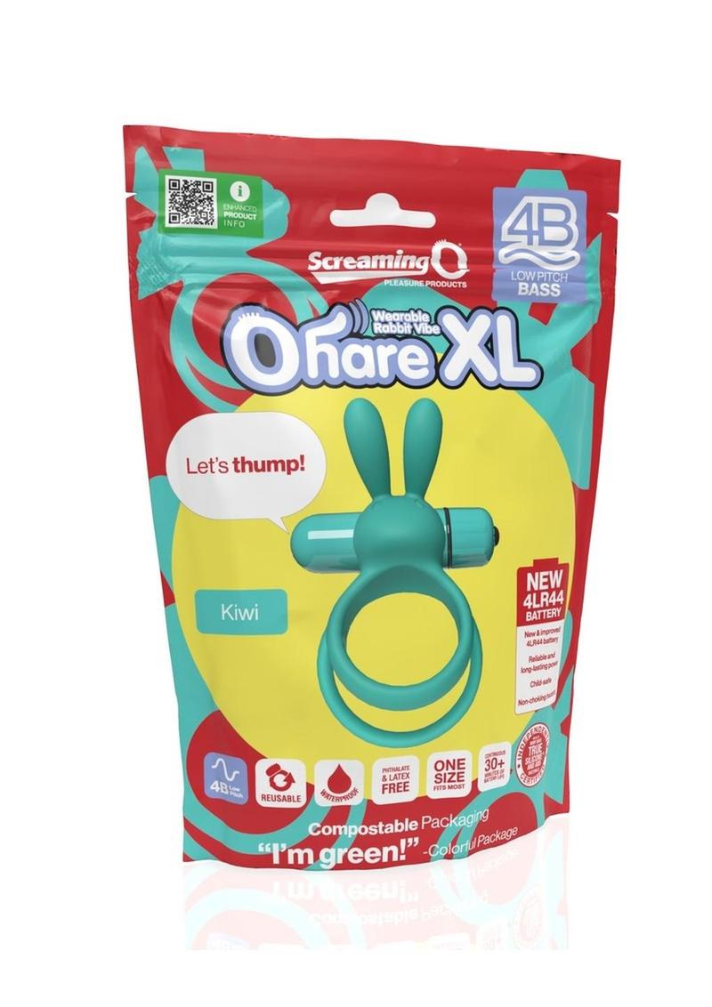 Load image into Gallery viewer, 4b Ohare XL Rechargeable Silicone Rabbit Vibrating Cock Ring - Green/Kiwi - XLarge
