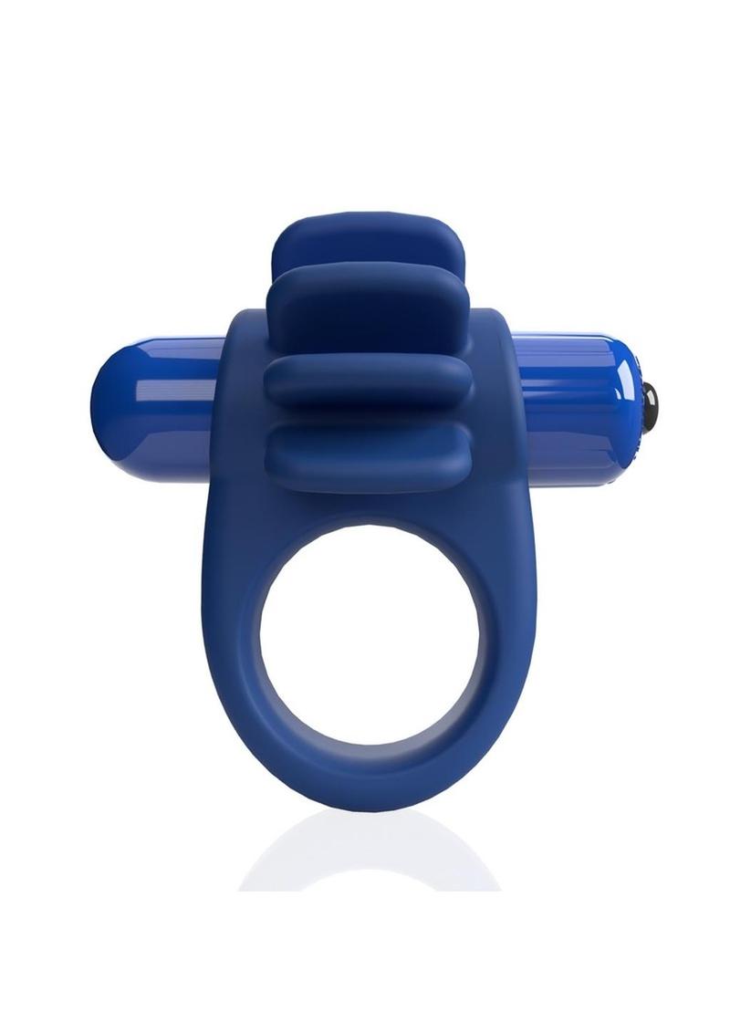 Load image into Gallery viewer, 4b Skooch Vibrating Cock Ring with Clitoral Stimulator - Blue/Blueberry
