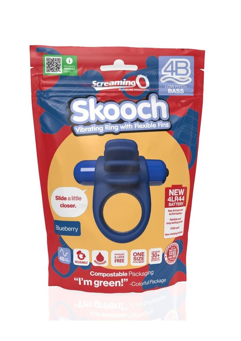 Load image into Gallery viewer, 4b Skooch Vibrating Cock Ring with Clitoral Stimulator - Blue/Blueberry
