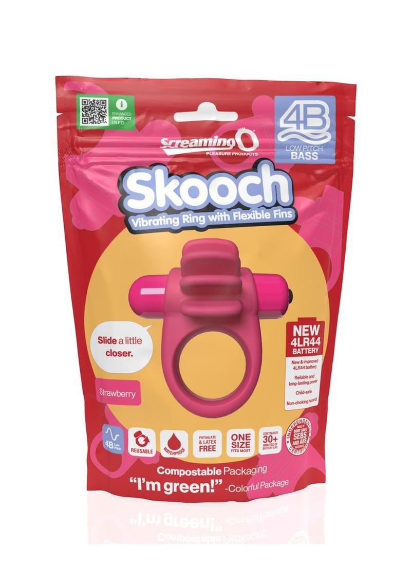 Load image into Gallery viewer, 4b Skooch Vibrating Cock Ring with Clitoral Stimulator - Red/Strawberry
