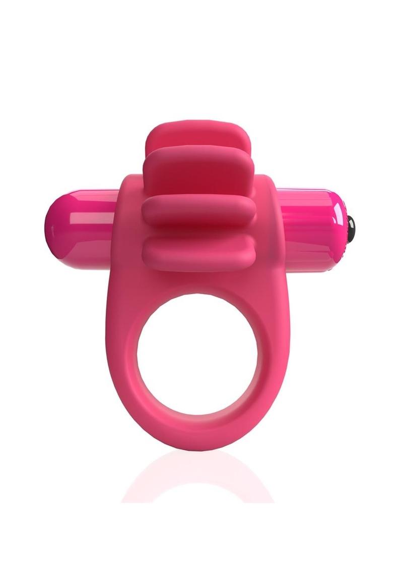 Load image into Gallery viewer, 4b Skooch Vibrating Cock Ring with Clitoral Stimulator - Red/Strawberry
