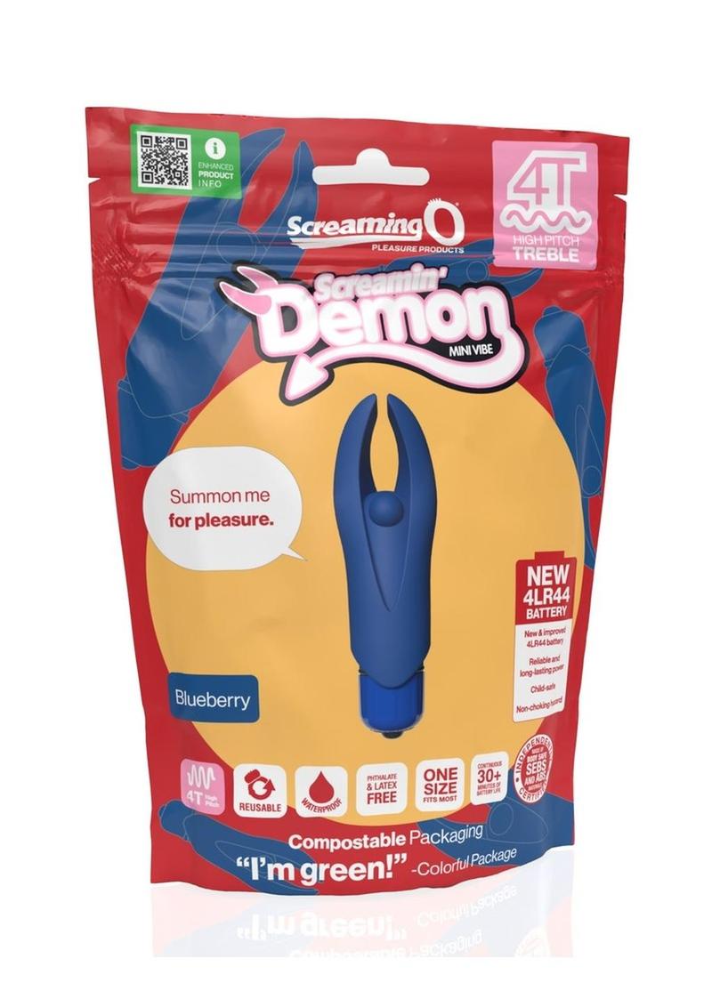 Load image into Gallery viewer, 4t Demon Rechargeable Silicone Mini Clitoral Stimulating Vibrator - Blue/Blueberry
