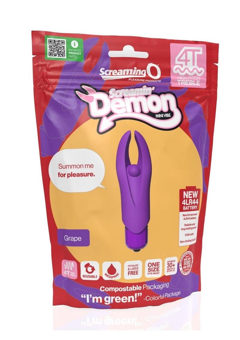 Load image into Gallery viewer, 4t Demon Rechargeable Silicone Mini Clitoral Stimulating Vibrator - Grape/Purple
