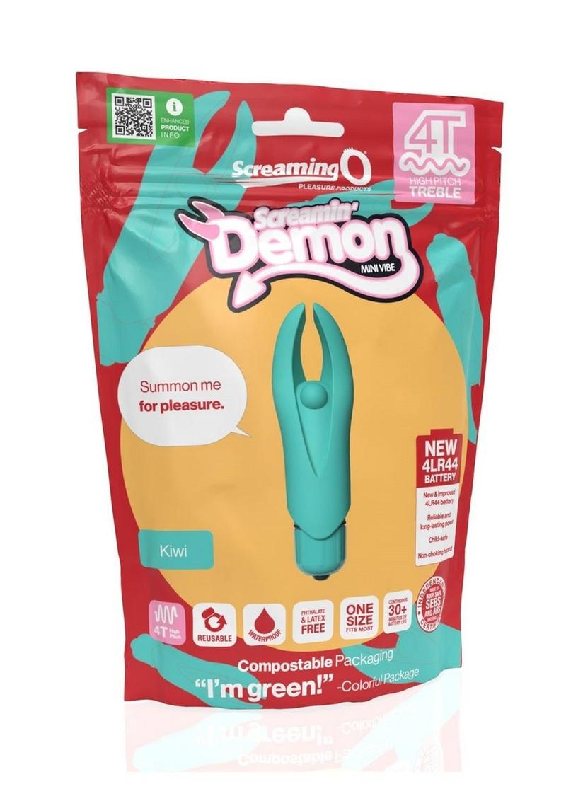 Load image into Gallery viewer, 4t Demon Rechargeable Silicone Mini Clitoral Stimulating Vibrator - Green/Kiwi
