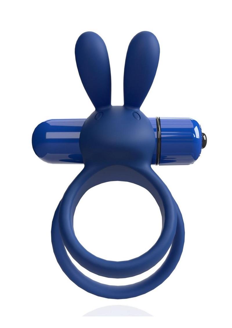 Load image into Gallery viewer, 4t Ohare XL Rechargeable Silicone Rabbit Vibrating Cock Ring - Blue/Blueberry - XLarge
