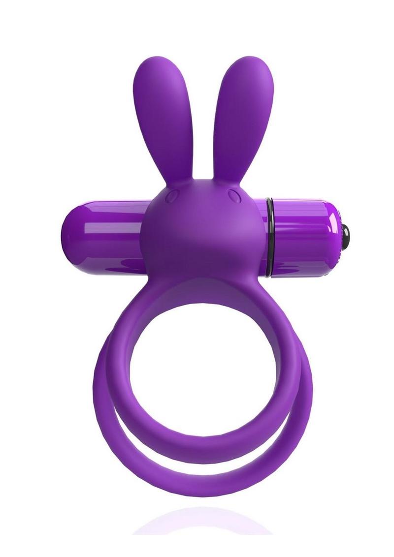 Load image into Gallery viewer, 4t Ohare XL Rechargeable Silicone Rabbit Vibrating Cock Ring - Grape/Purple - XLarge
