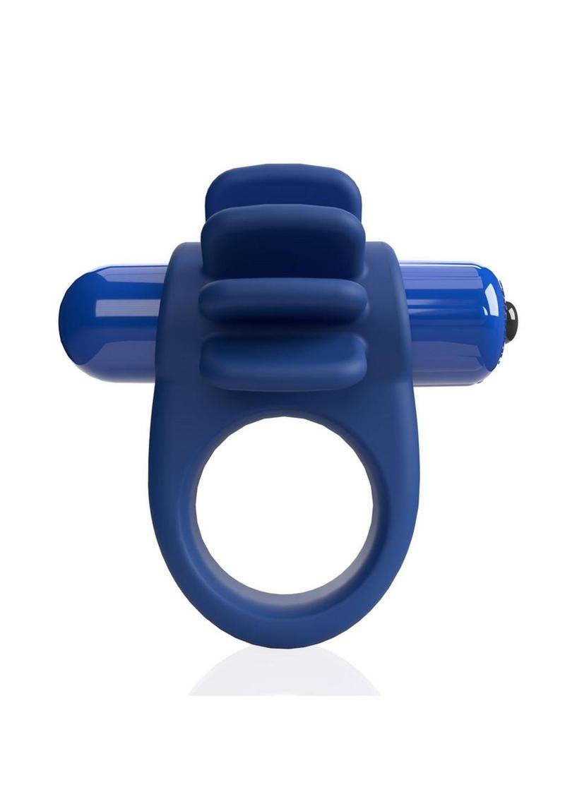 Load image into Gallery viewer, 4t Skooch Vibrating Cock Ring with Clitoral Stimulator - Blue/Blueberry
