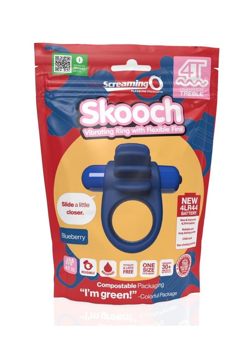 Load image into Gallery viewer, 4t Skooch Vibrating Cock Ring with Clitoral Stimulator - Blue/Blueberry
