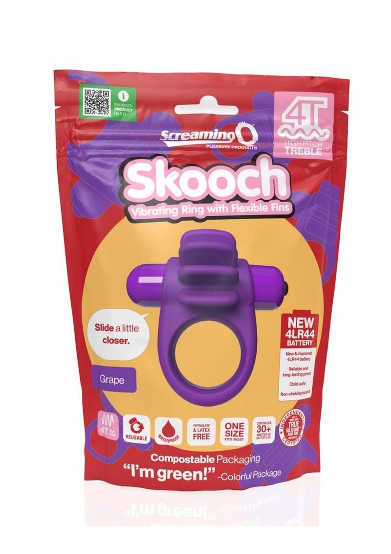 Load image into Gallery viewer, 4t Skooch Vibrating Cock Ring with Clitoral Stimulator - Grape/Purple
