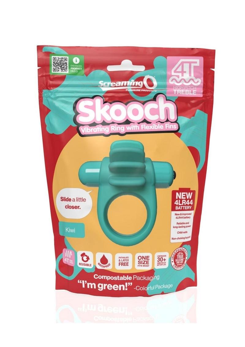 Load image into Gallery viewer, 4t Skooch Vibrating Cock Ring with Clitoral Stimulator - Green/Kiwi
