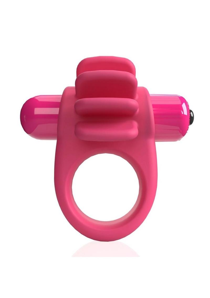 Load image into Gallery viewer, 4t Skooch Vibrating Cock Ring with Clitoral Stimulator - Red/Strawberry
