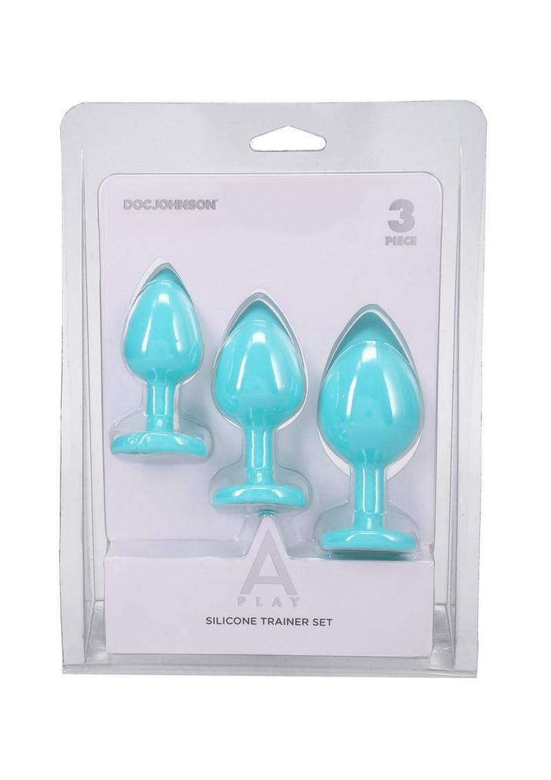 Load image into Gallery viewer, A-Play Silicone Anal Trainer - Teal - Set
