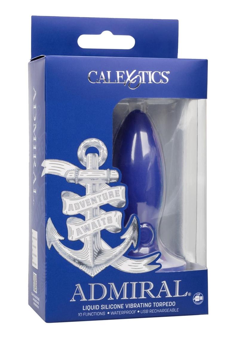 Load image into Gallery viewer, Admiral Liquid Silicone Vibrating Torpedo Rechargeable Anal Probe - Blue
