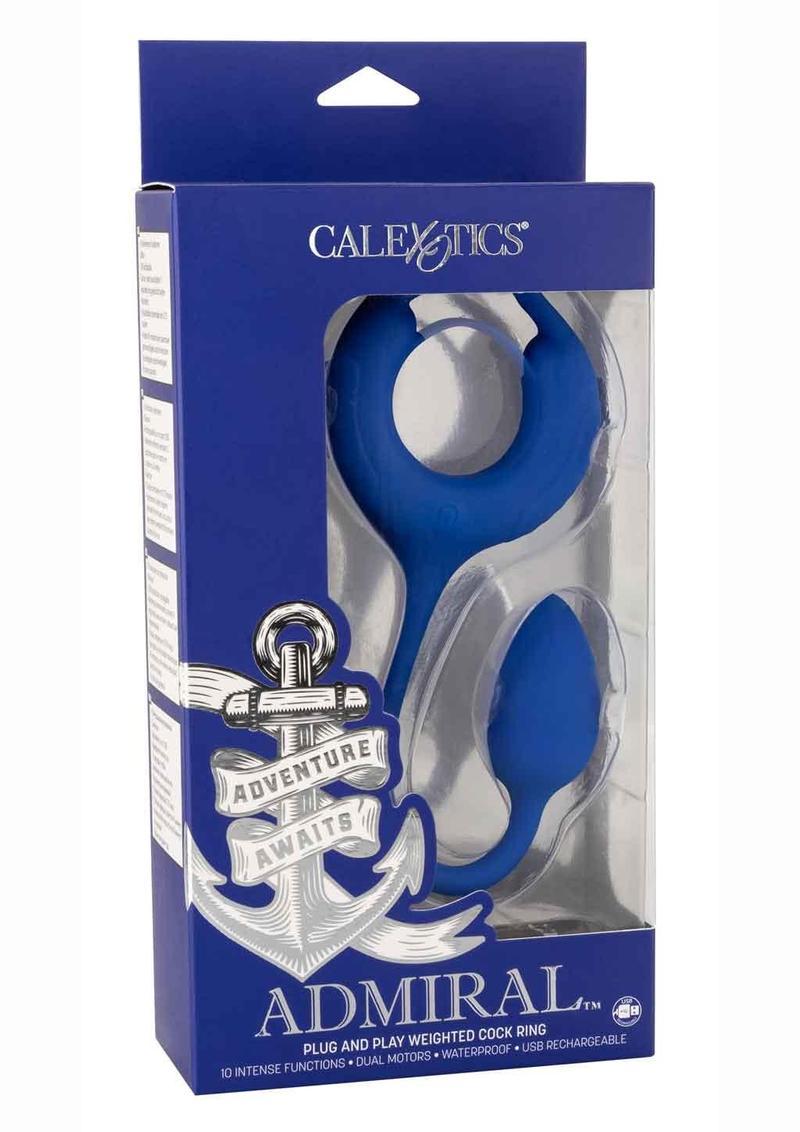 Load image into Gallery viewer, Admiral Plug and Play Weighted Silicone Cock Ring - Blue
