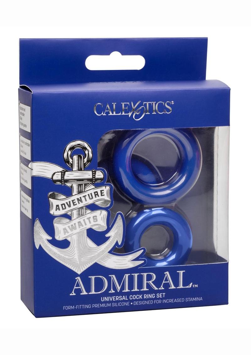 Load image into Gallery viewer, Admiral Universal Silicone Cock Ring - Blue - Set
