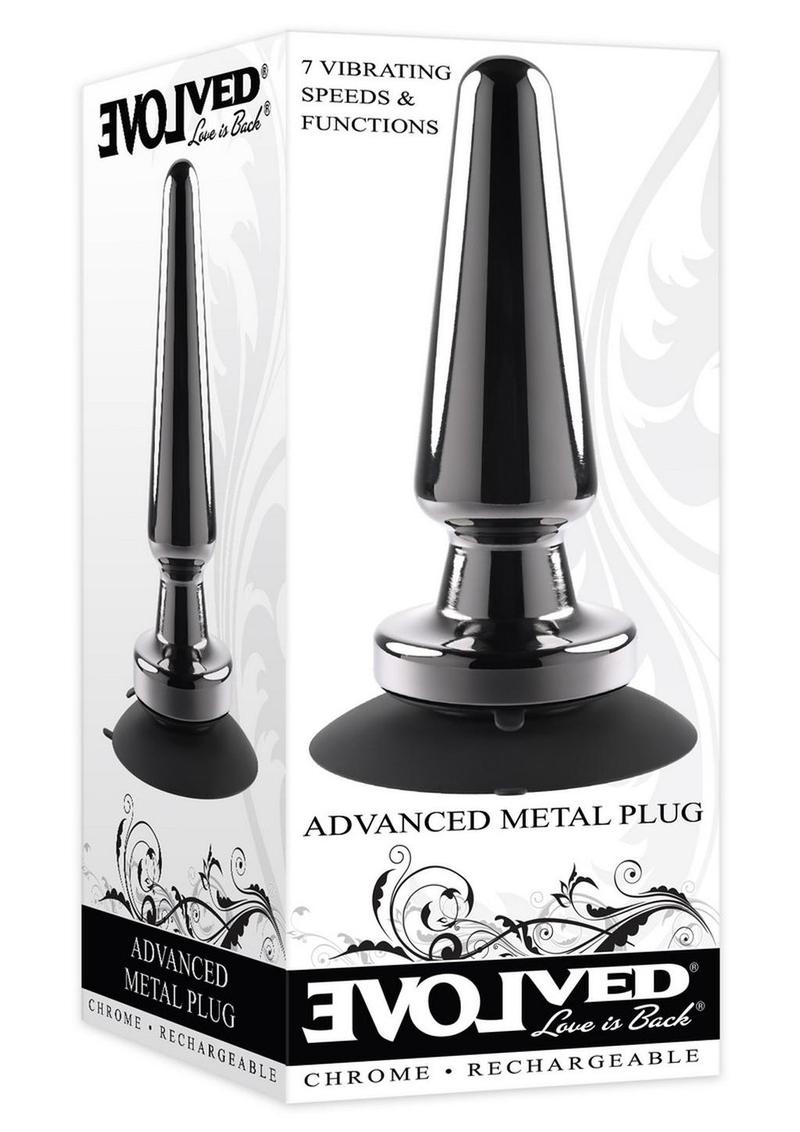 Load image into Gallery viewer, Advanced Metal Plug Rechargeable Vibrating Anal Plug - Black/Metal
