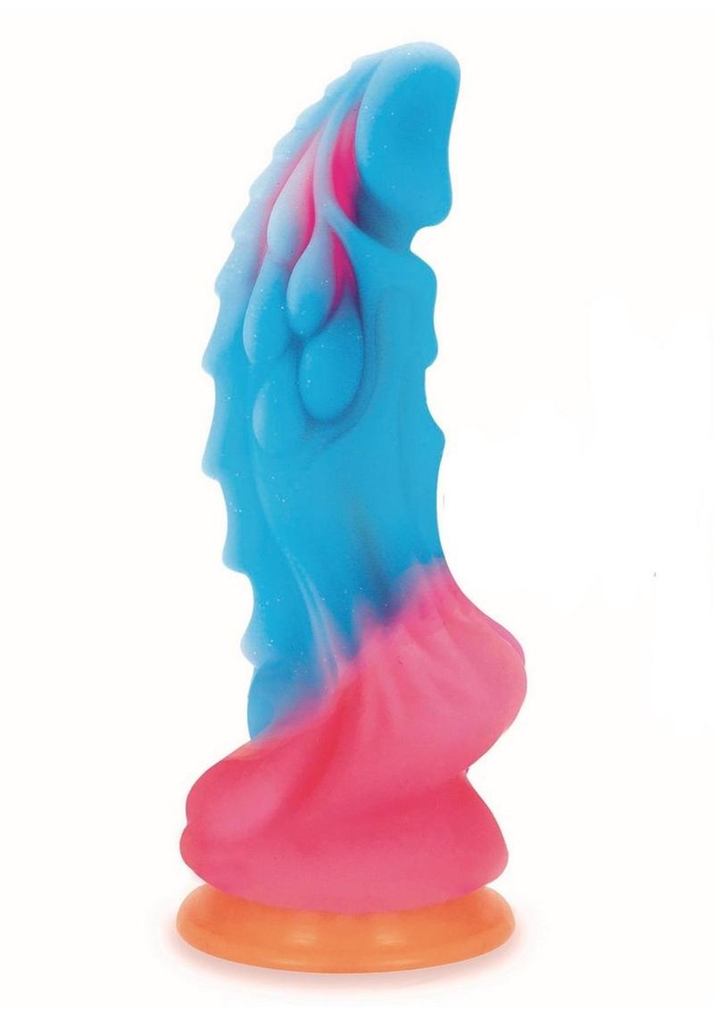 Load image into Gallery viewer, Alien Nation Glow Dragon Silicone Glow In The Dark Creature Dildo - Multicolor
