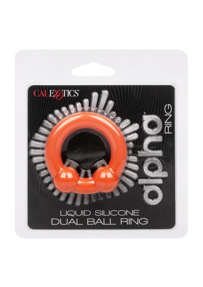 Load image into Gallery viewer, Alpha Liquid Silicone Dual Ball Ring - Orange
