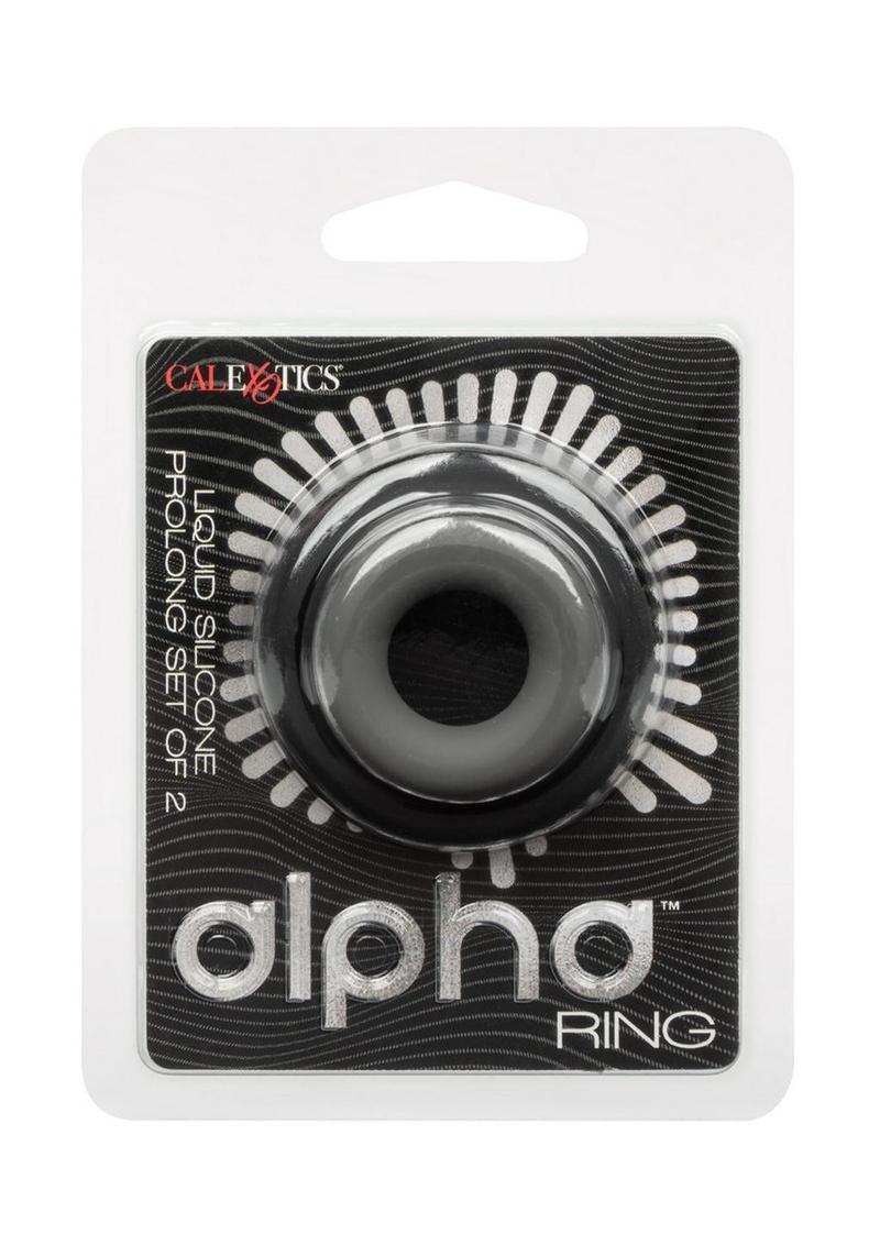 Load image into Gallery viewer, Alpha Liquid Silicone Prolong Cock Ring (2 Piece Set) - Assorted - Assorted Colors
