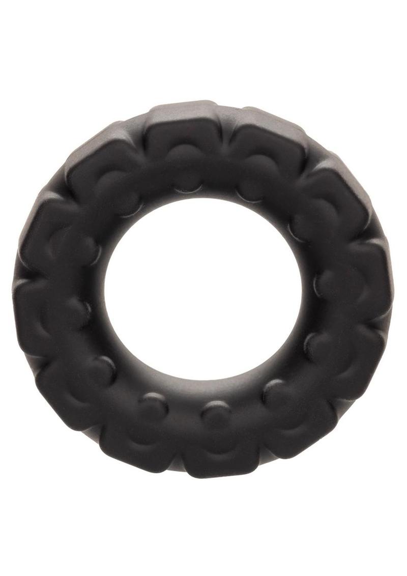 Load image into Gallery viewer, Alpha Liquid Silicone Prolong Tread Cock Ring - Black
