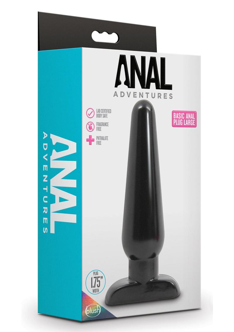 Load image into Gallery viewer, Anal Adventures Basic Anal Plug - Black - Large
