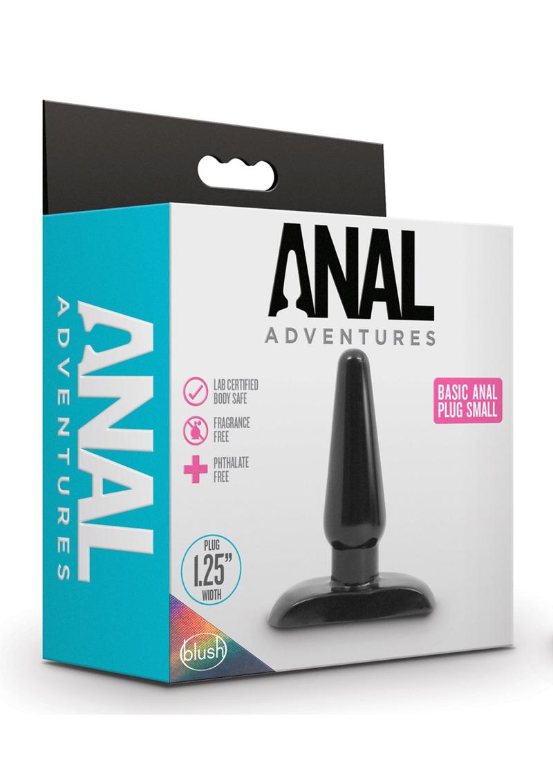 Load image into Gallery viewer, Anal Adventures Basic Anal Plug - Black - Small
