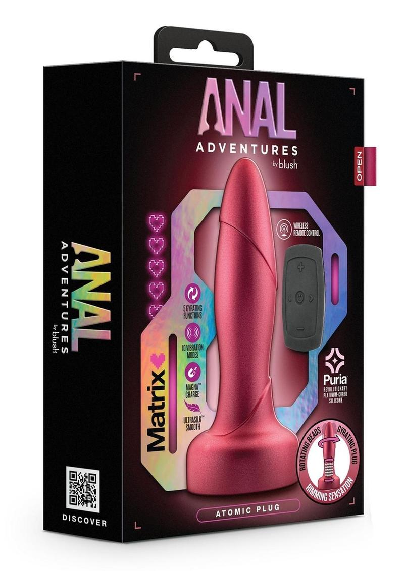 Load image into Gallery viewer, Anal Adventures Matrix Atomic Plug Rechargeable Silicone Anal Plug with Remote - Martian - Red/Wine

