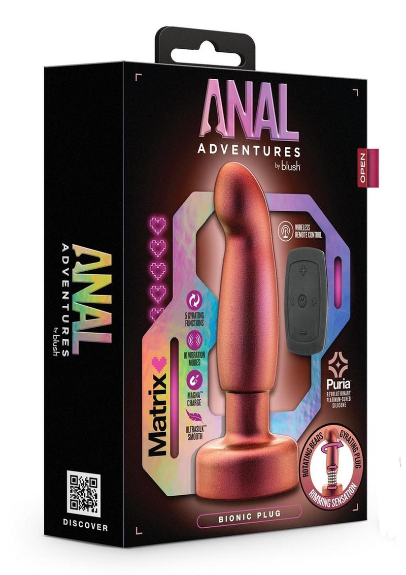 Load image into Gallery viewer, Anal Adventures Matrix Bionic Plug Rechargeable Silicone Anal Plug with Remote - Cosmic - Brown/Copper

