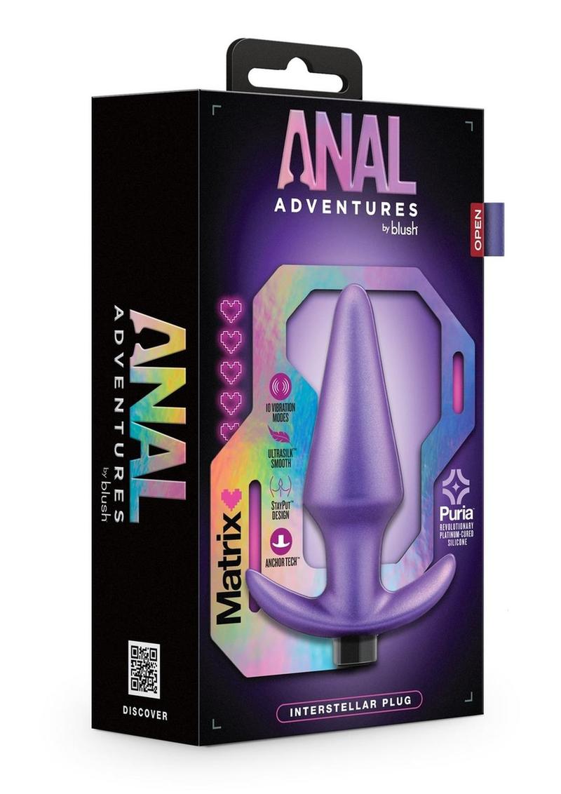 Load image into Gallery viewer, Anal Adventures Matrix Interstellar Plug Rechargeable Silicone Anal Plug - Astro - Purple/Violet
