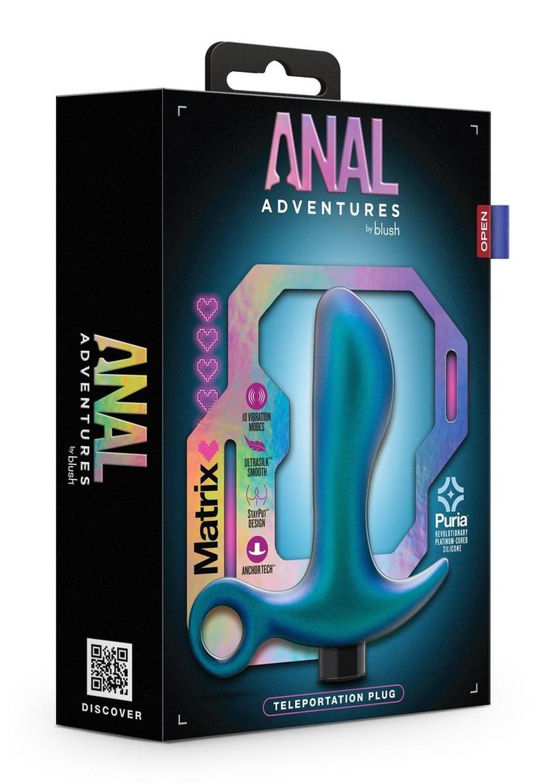 Load image into Gallery viewer, Anal Adventures Matrix Teleportation Plug Rechargeable Silicone Anal Plug - Lunar - Blue
