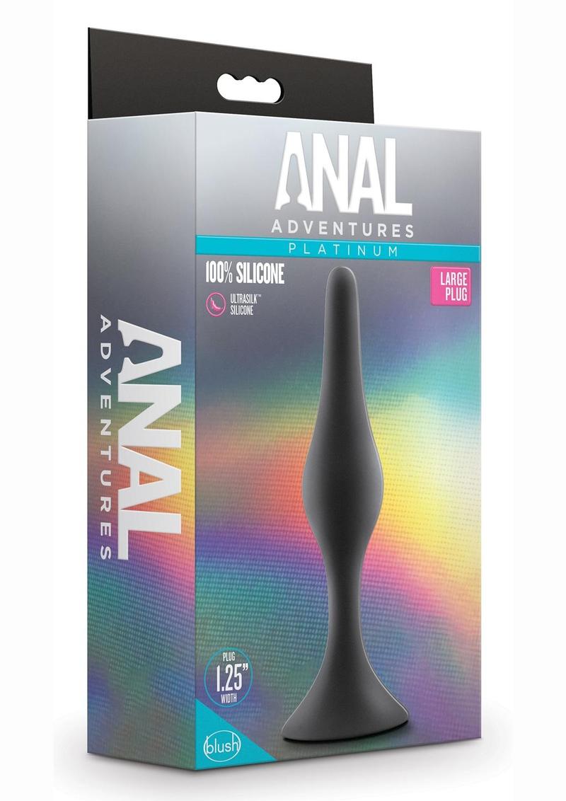 Load image into Gallery viewer, Anal Adventures Platinum Silicone Beginner Plug - Black - Large
