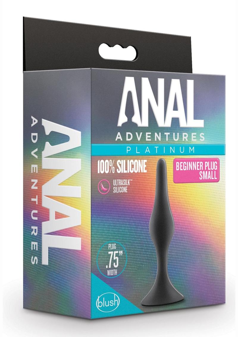 Load image into Gallery viewer, Anal Adventures Platinum Silicone Beginner Plug - Black - Small
