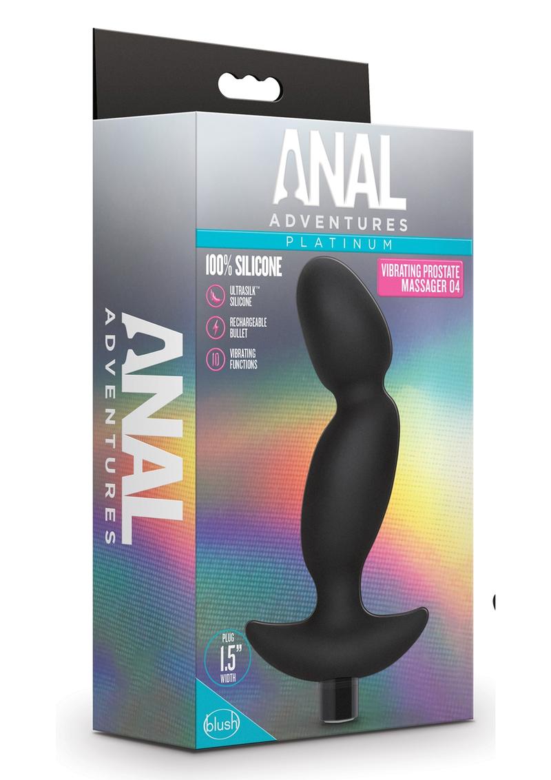 Load image into Gallery viewer, Anal Adventures Platinum Silicone Rechargeable Vibrating Prostate Massager 04 - Black
