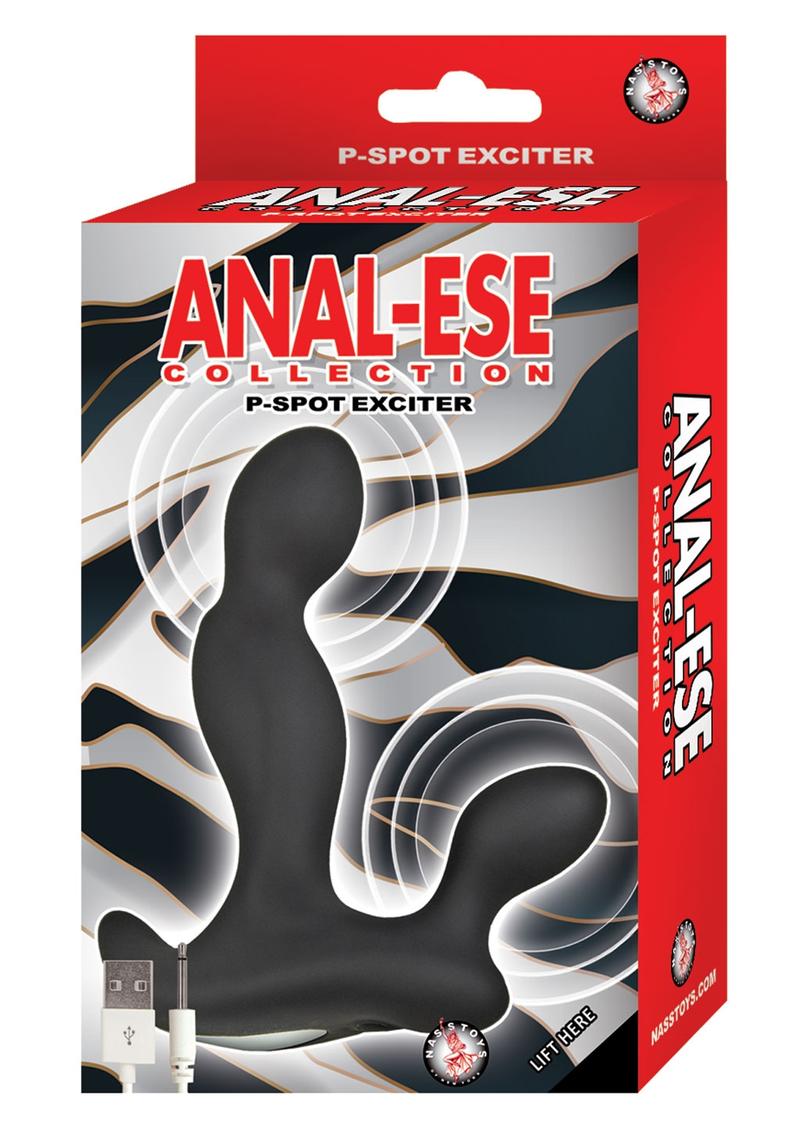 Load image into Gallery viewer, Anal-Ese Collection Rechargeable Silicone P-Spot Prostate Stimulator - Black
