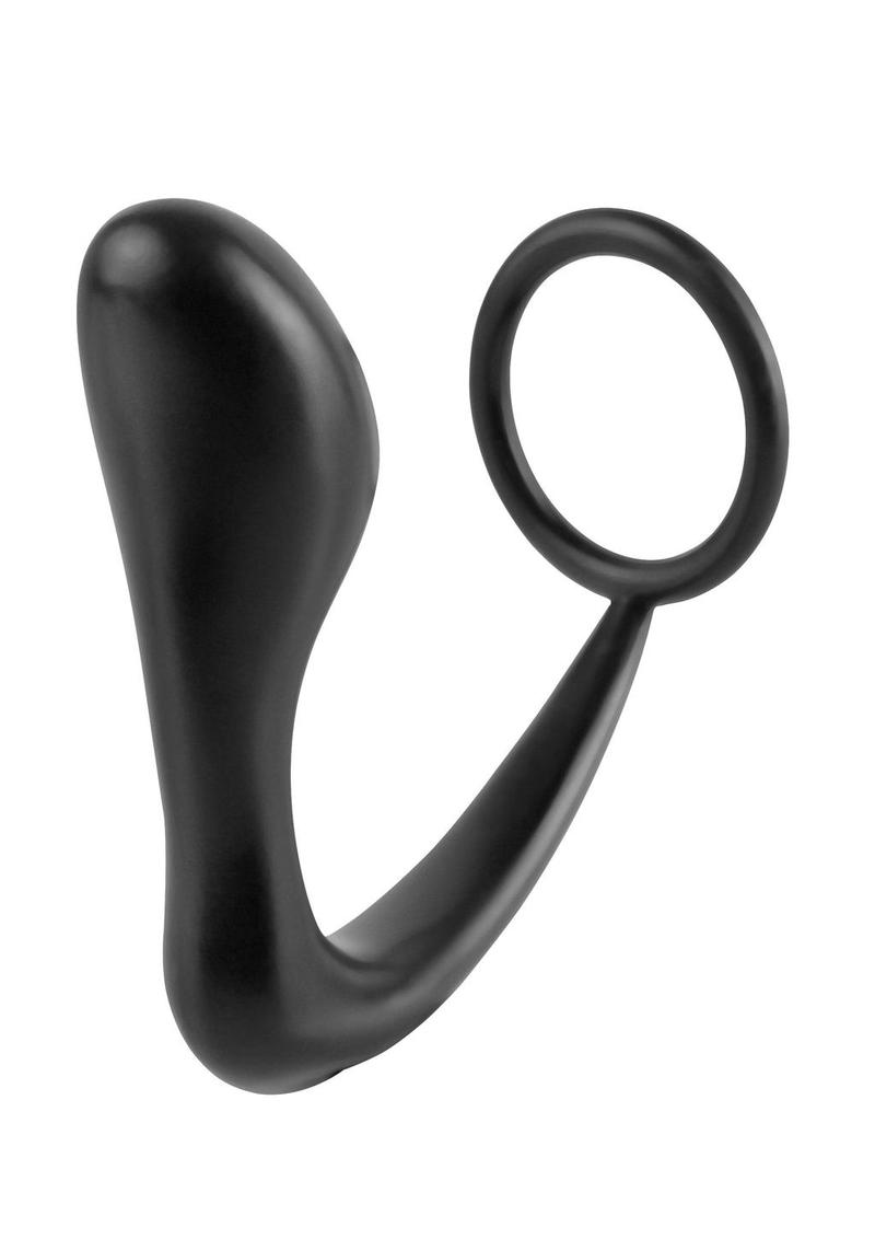 Load image into Gallery viewer, Anal Fantasy Collection Ass-Gasm Cock Ring Plug - Black - 4in
