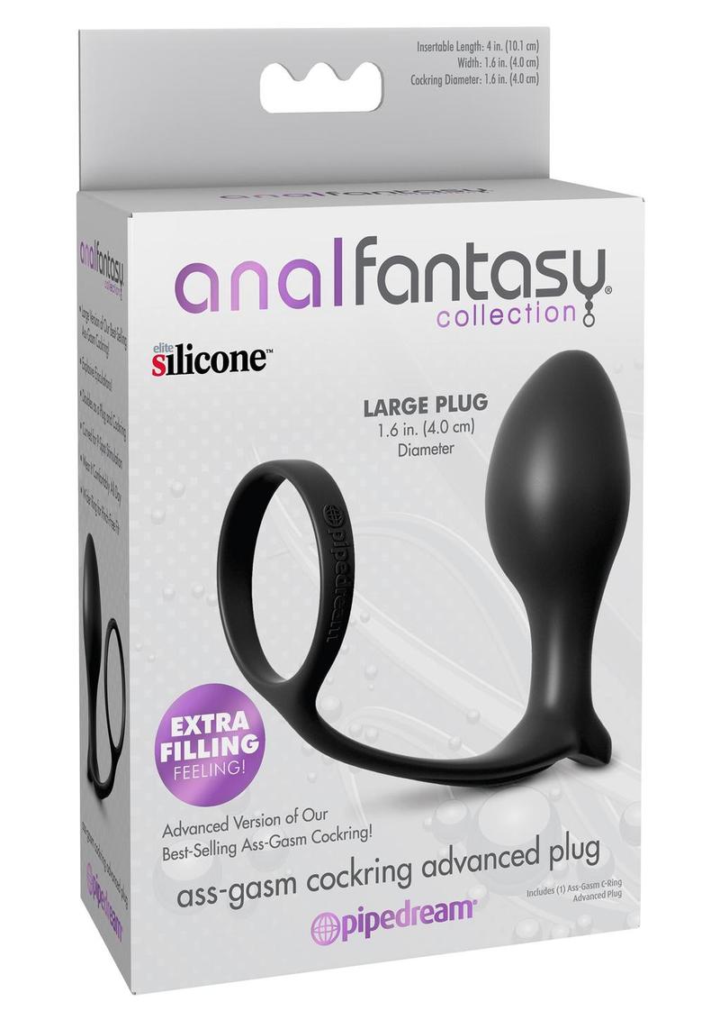 Load image into Gallery viewer, Anal Fantasy Collection Ass-Gasm Cockring Beginners Silicone Plug Slim - Black - 4in
