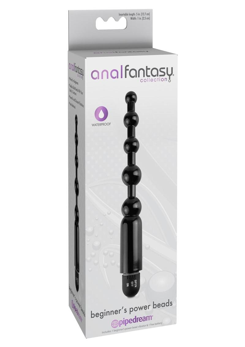 Load image into Gallery viewer, Anal Fantasy Collection Beginner&#39;s Power Beads Waterproof - Black - 5in
