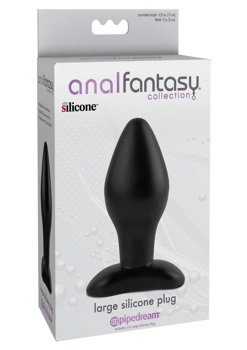 Load image into Gallery viewer, Anal Fantasy Collection Large Silicone Plug - Black - Large - 4.25in
