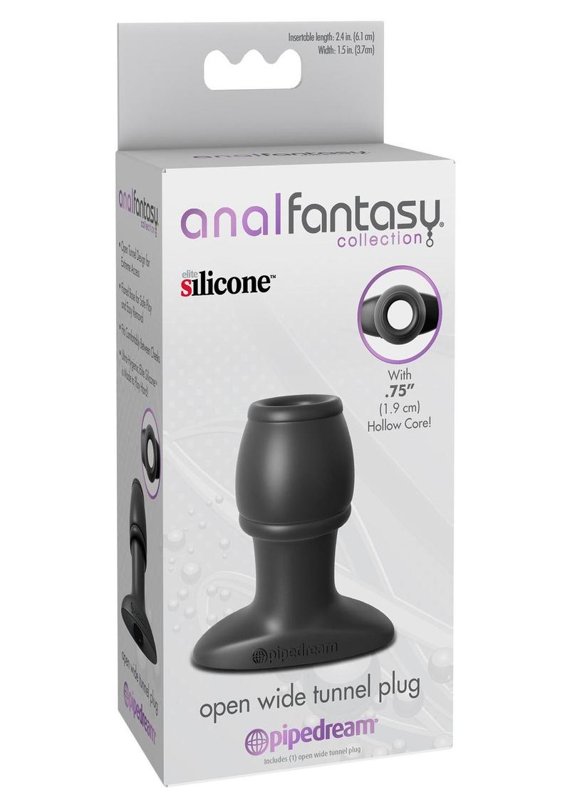 Load image into Gallery viewer, Anal Fantasy Collection Open Wide Silicone Tunnel Plug - Black
