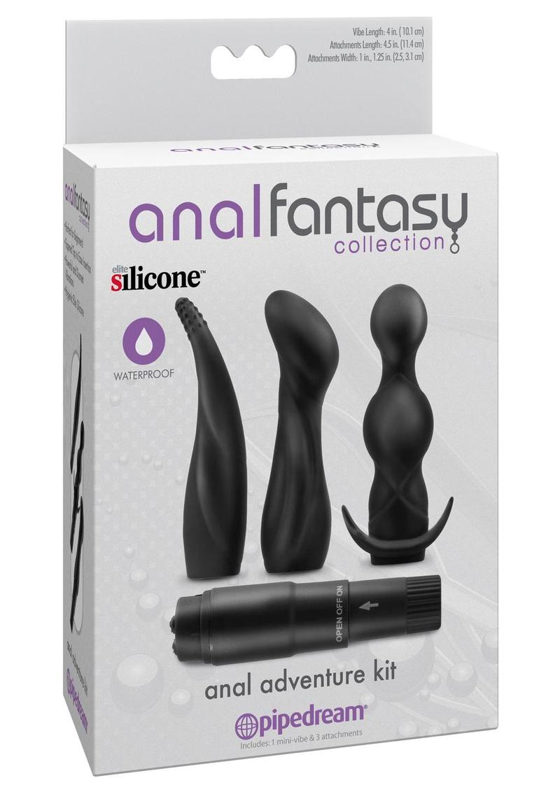 Load image into Gallery viewer, Anal Fantasy Collection Silicone Anal Adventure Kit Waterproof - Black
