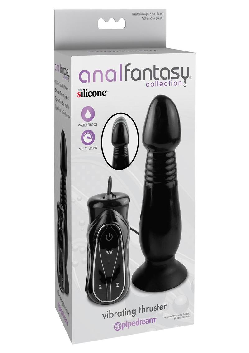 Load image into Gallery viewer, Anal Fantasy Collection Silicone Vibrating Thruster Waterproof - Black - 5.5in
