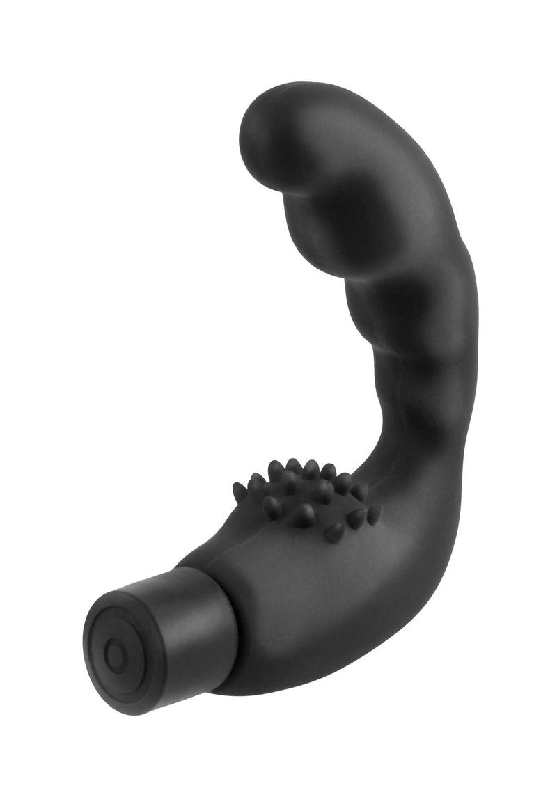 Load image into Gallery viewer, Anal Fantasy Collection Vibrating Reach Around Silicone Massager Waterproof - Black - 4.25in
