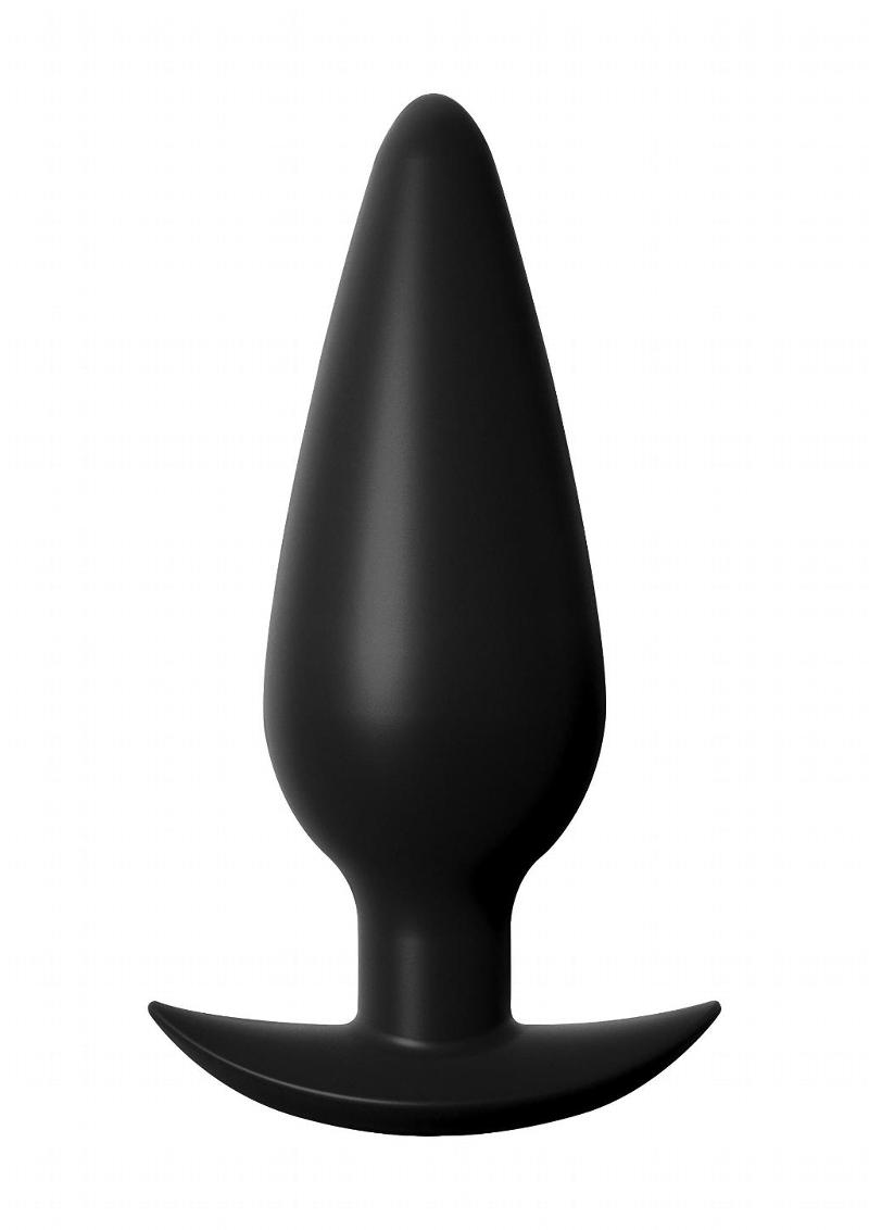 Load image into Gallery viewer, Anal Fantasy Elite Collection Small Weighted Silicone Plug Waterproof - Black - Small - 4.1in/4.4oz
