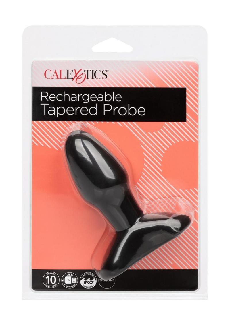 Load image into Gallery viewer, Anal Toys Rechargeable Tapered Probe Silicone Anal Stimulator - Black
