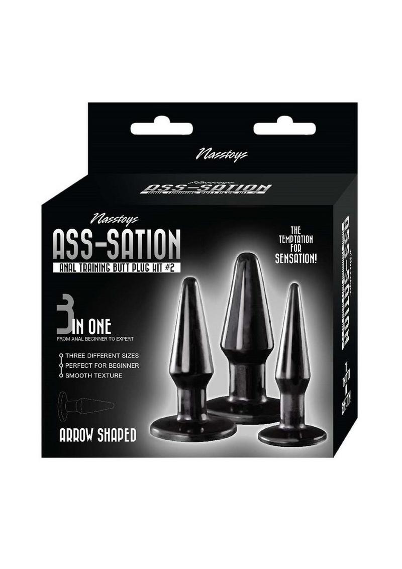 Load image into Gallery viewer, Ass-Sation Kit #2 Anal Trainer Butt Plug - Black - 3 Piece/Set
